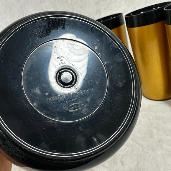 Vintage Thermo Serv Coffee Set Carafe with 6 Tumblers Mid Century Modern Must - Picture 6 of 10